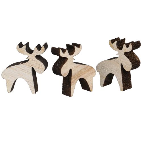 Artikel Streudeko Holz Elch Natur Braun 2x2,5cm 108 Stück für Weihnachten & Festtage