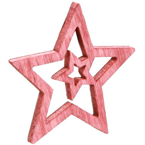 Artikel Charmante Holzsterne in Berry Rosa & Natur – Vielseitige Streudeko Ø4cm 72St