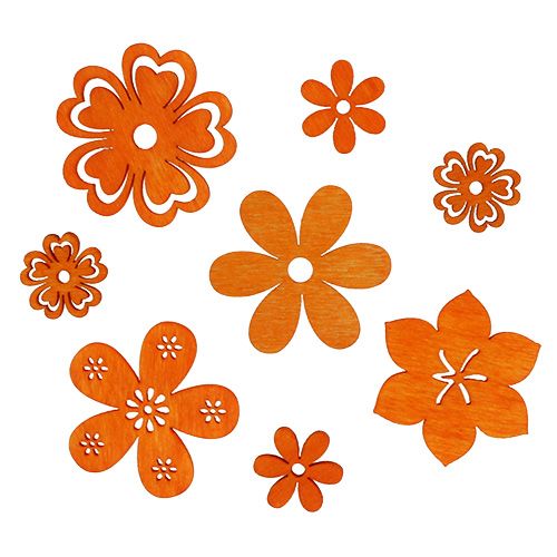 Floristik21 Streudeko Holzblume Orange 2cm - 4cm 96St