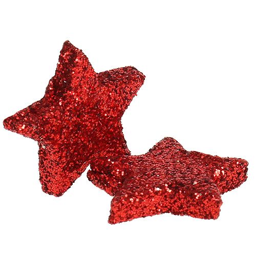 Artikel Streudeko Sterne Rot 2,5cm Glimmer 96St
