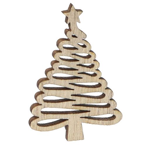 Artikel Streudeko Weihnachten Natur-Holztannenbäume, Festtagsdeko, 72 Stück, 3x4,5cm