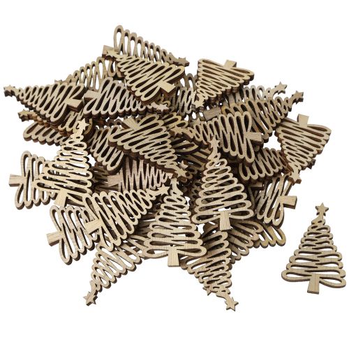 Artikel Streudeko Weihnachten Natur-Holztannenbäume, Festtagsdeko, 72 Stück, 3x4,5cm