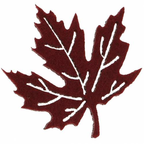 Floristik21 Streudeko Herbstblätter Filz Bordeaux/Creme/Grün 72 St