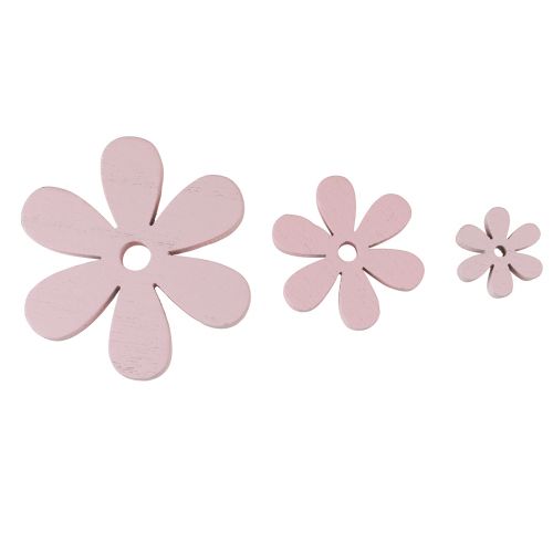 Floristik21 Streudeko Holz Blumen Rosa Tischdeko Sommer Ø2–6cm 20 St