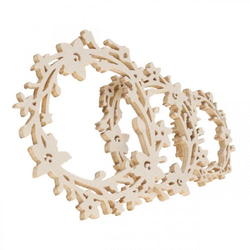 Floristik21 Streudeko Holz Blumenkranz Streuteile Frühling Weiß Ø3–5cm 24 St