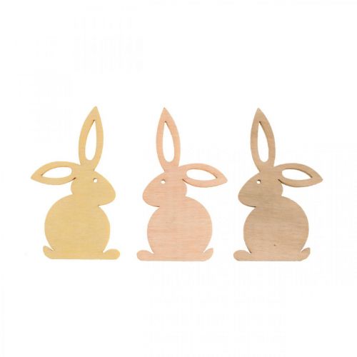 Floristik21 Streudeko Holz, Streuteile Ostern, Osterhase Gelbtöne 4cm 72St