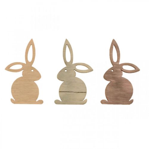 Floristik21 Streudeko Holz Streuteile Ostern Osterhase Brauntöne 4cm 72St