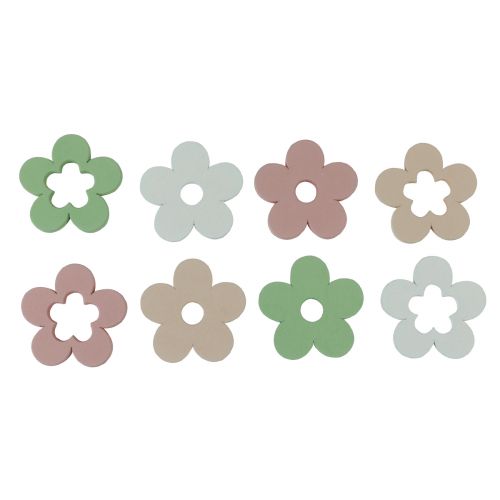 Floristik21 Streudeko Holzblumen Tischdeko Farbig 2 Motive Ø3cm 24 St