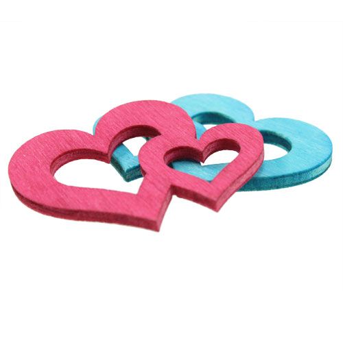 Floristik21 Streudeko Holzherzen bunt sort. 3cm x 4cm 72 St