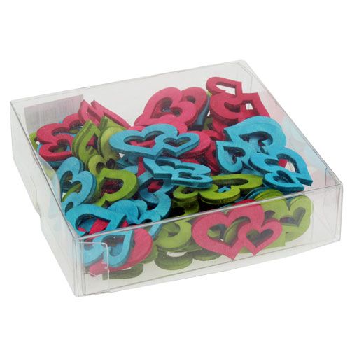 Floristik21 Streudeko Holzherzen bunt sort. 3cm x 4cm 72 St