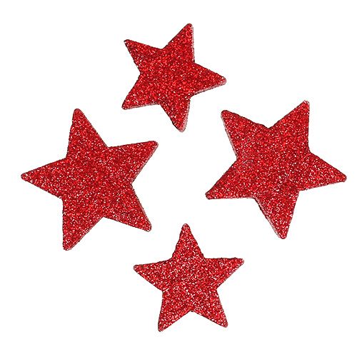 Floristik21 Streudeko Sterne Rot, Glimmer 4-5cm 40St