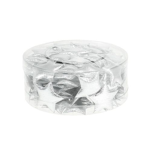 Floristik21 Streudeko Stoffsterne Silber 3cm 100St