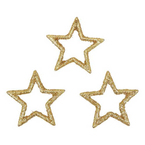 Floristik21 Streudeko Weihnachten Sterne Golden Glitter Ø4cm 120 St