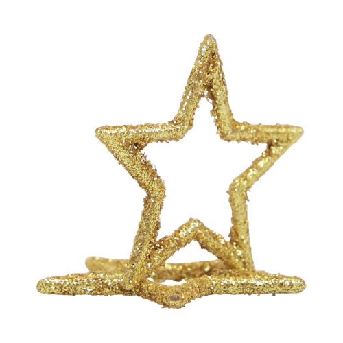 Floristik21 Streudeko Weihnachten Sterne Golden Glitter Ø4cm 120 St