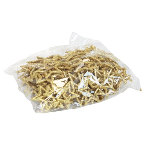 Floristik21 Streudeko Weihnachten Sterne Golden Glitter Ø4cm 120 St