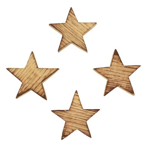 Floristik21 Streudeko Weihnachten Sterne geflammt Holzsterne 5,5cm 12 St