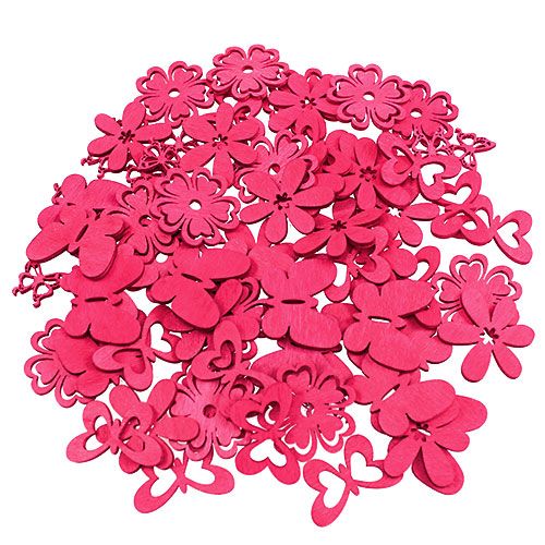 Floristik21 Streudeko aus Holz Pink 2cm - 4cm 72 St