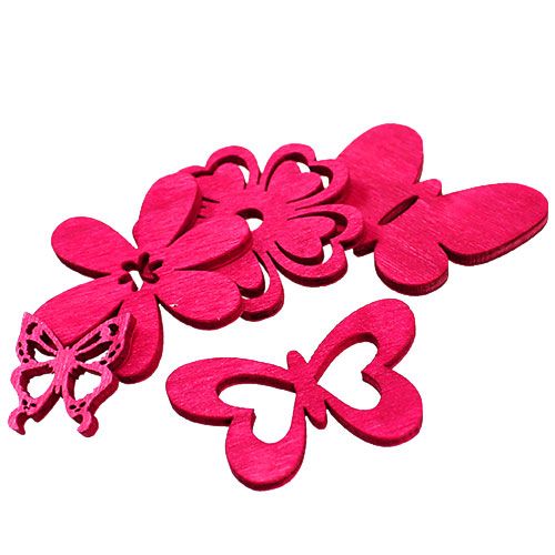 Floristik21 Streudeko aus Holz Pink 2cm - 4cm 72 St