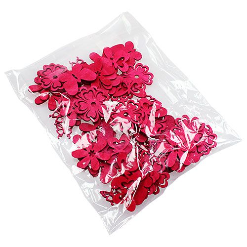 Floristik21 Streudeko aus Holz Pink 2cm - 4cm 72 St