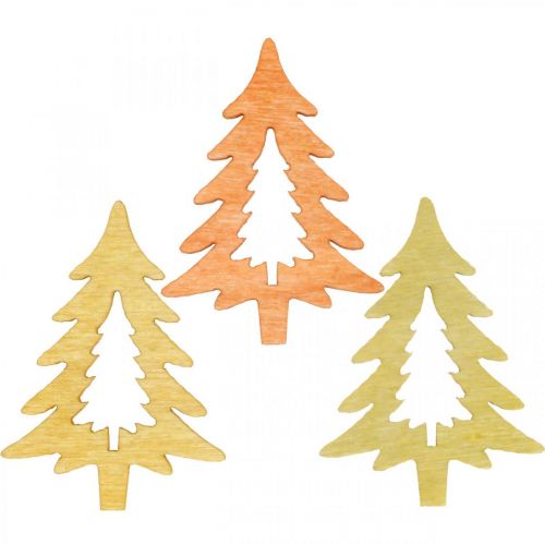 Floristik21 Streudeko Weihnachten Tannenbaum Orange 4cm 72 St