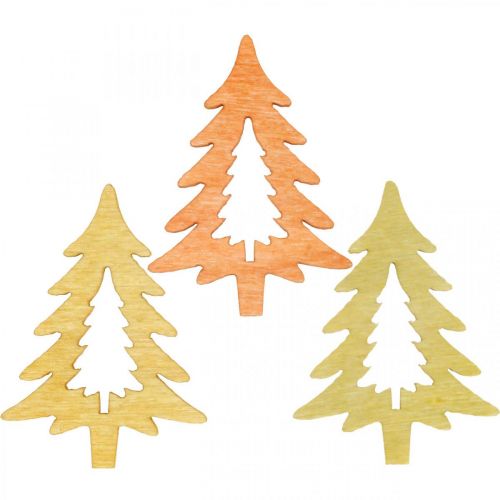 Floristik21 Streudeko Weihnachten Tannenbaum Orange 4cm 72St