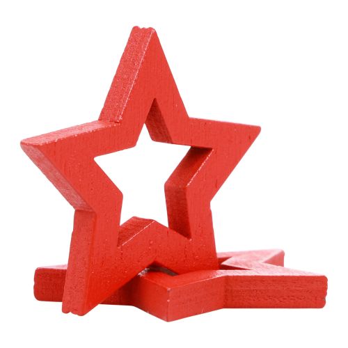Streudeko Weihnachten Deko Sterne Rot Holzsterne Ø4cm 54St