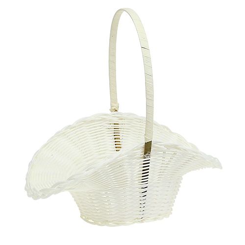 Floristik21 Streukörbchen für Hochzeit Plastik Weiß Ø15cm H32cm