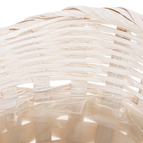 Artikel Hochzeitskorb aus Spaltweide Weiß 36cm 3er-Set für Blumen und Deko