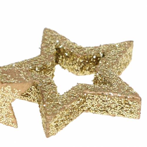 Floristik21 Streudeko Sterne Gold Glitter 48St