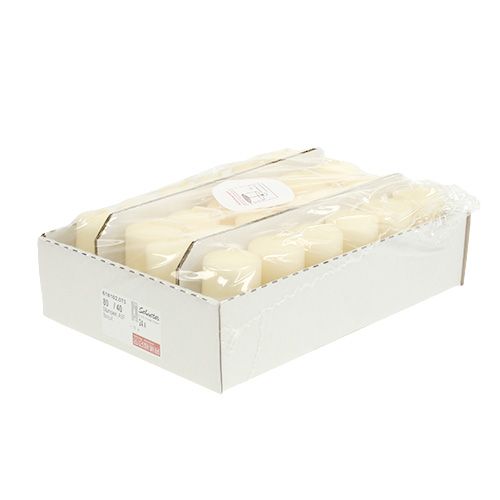 Floristik21 Stumpenkerze 80/40 Creme 24 St