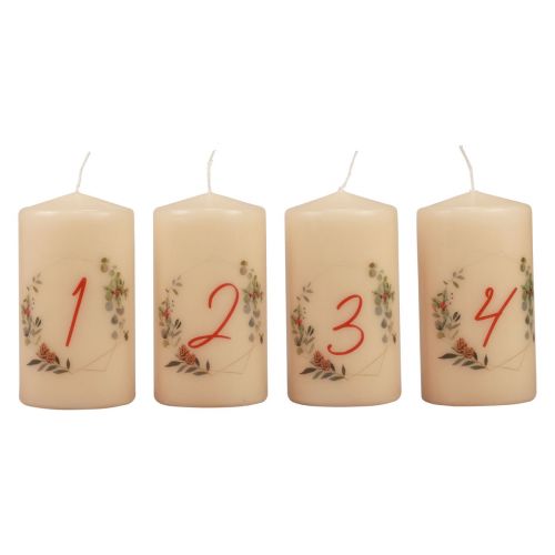 Floristik21 Adventskerzen Kerzen Adventskranz 1-4 Creme 130/70mm 4St