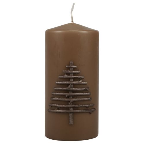 Weihnachtskerze Kerze Weihnachten Braun 150/70mm 1St