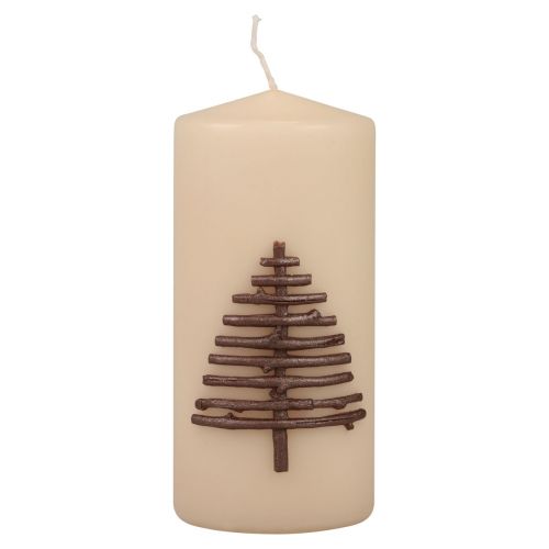 Weihnachtskerze Kerze Weihnachten Beige 150/70mm 1St