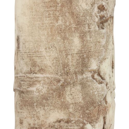 Floristik21 Stumpenkerze Baumrinde Kerze Birke Dekor Creme 140/80mm