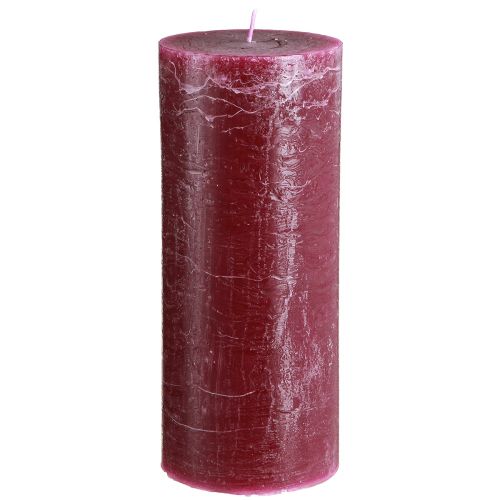 Floristik21 Langbrennende Stumpenkerzen Berry 85x200mm, 2er-Set, rustikale Optik für Dekoration