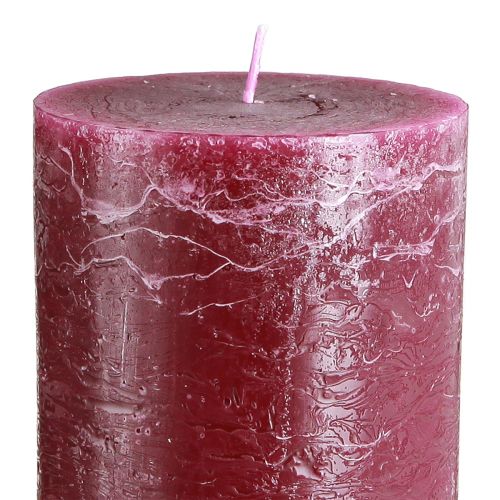 Artikel Langbrennende Stumpenkerzen Berry 85x200mm, 2er-Set, rustikale Optik für Dekoration