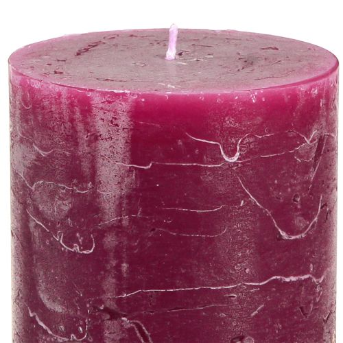 Artikel 12er-Set Stumpenkerzen Berry-Farbtöne 70x120mm durchgefärbt für Deko und Ambiente
