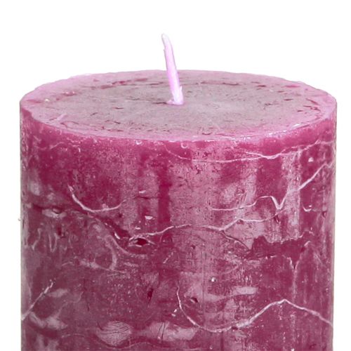 Floristik21 Stumpenkerzen Berry Lila 50x100mm, 4er Set - Deko Highlights für jeden Anlass