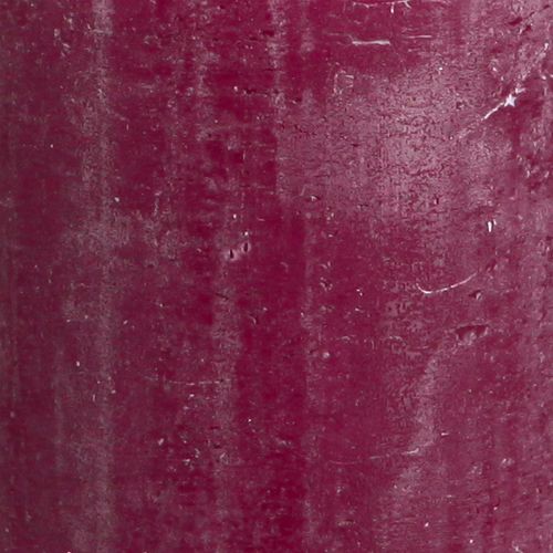 Artikel Stumpenkerzen durchgefärbt Lila Berry 60×80mm 4 Stk - Dekoration, lange Brenndauer, handgefertigt