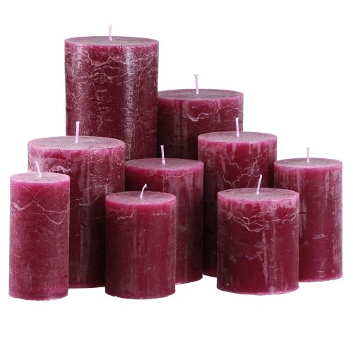 Floristik21 Durchgefärbte Stumpenkerzen Berry für stimmungsvolle Dekorationen