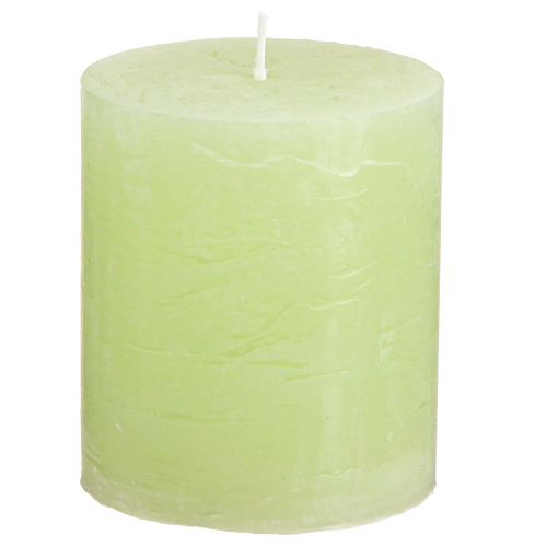 Floristik21 Stumpenkerzen Lime Grün 70×80mm 4er Set - Hochwertiges, durchgefärbtes Wachs für leuchtende Dekoakzente