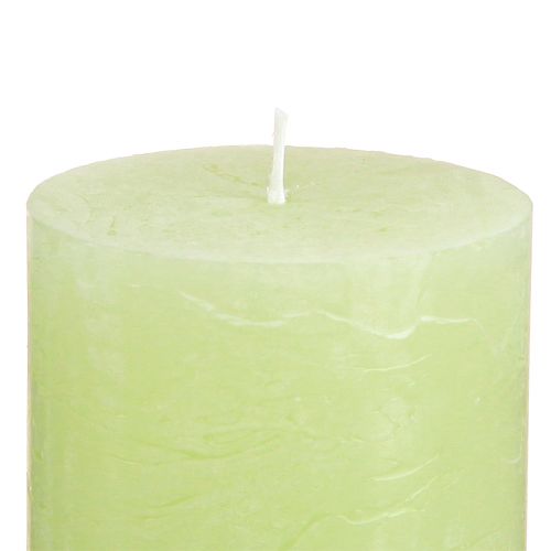 Artikel Stumpenkerzen Lime Grün 70×80mm 4er Set - Hochwertiges, durchgefärbtes Wachs für leuchtende Dekoakzente