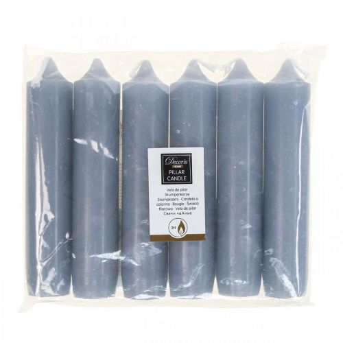 Floristik21 Stumpenkerzen Hellblau Stabkerzen Kurz Ø2,2cm H11cm 6St