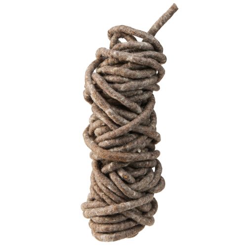 Floristik21 Stylo Kordel Filzkordel Schafwolle Braun 10mm 15m nachhaltig DIY
