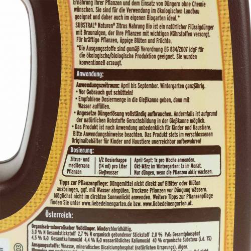 Floristik21 Substral Naturen Citrus-Nahrung für Zitruspflanzen und Mediterrane Pflanzen 500ml