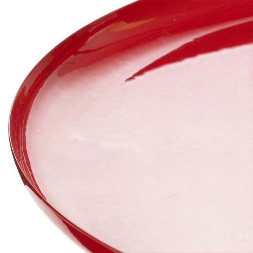 Deko-Tablett Metall Rot 27cm