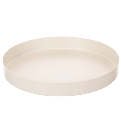 Rundes Tablett Dekoschale Metall 20cm Taupe Innenbereich einkaufen | Floristik21.de
