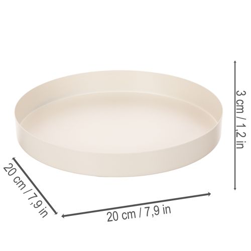 Rundes Tablett Dekoschale Metall 20cm Taupe Innenbereich | Floristik21.de