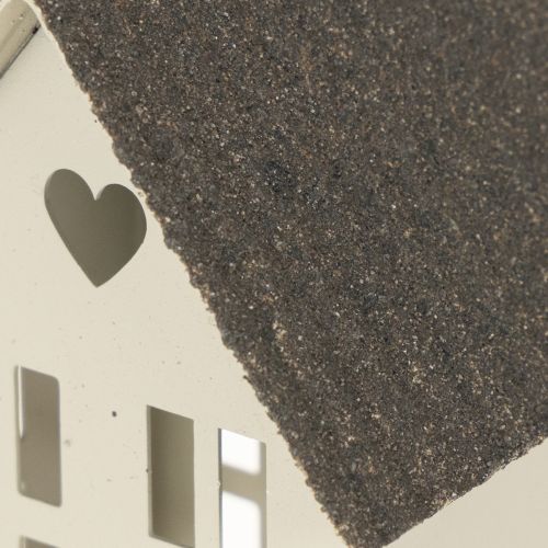 Lichthaus Set aus Metall mit 3 Häusern auf Tablett, Grau, 35 cm | Floristik21.de