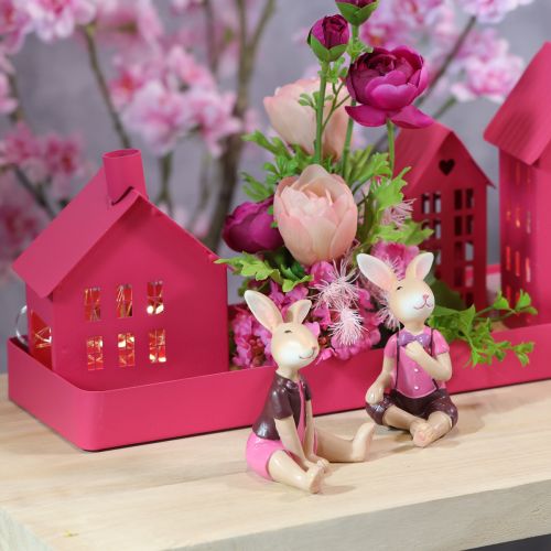 Artikel Kerzenhäuser Set Rosa Metall 3-teilig mit Tablett für stimmungsvolle Dekoration